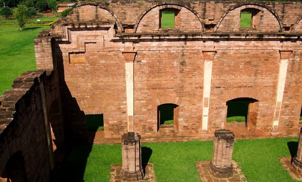 Wall of South America ruins