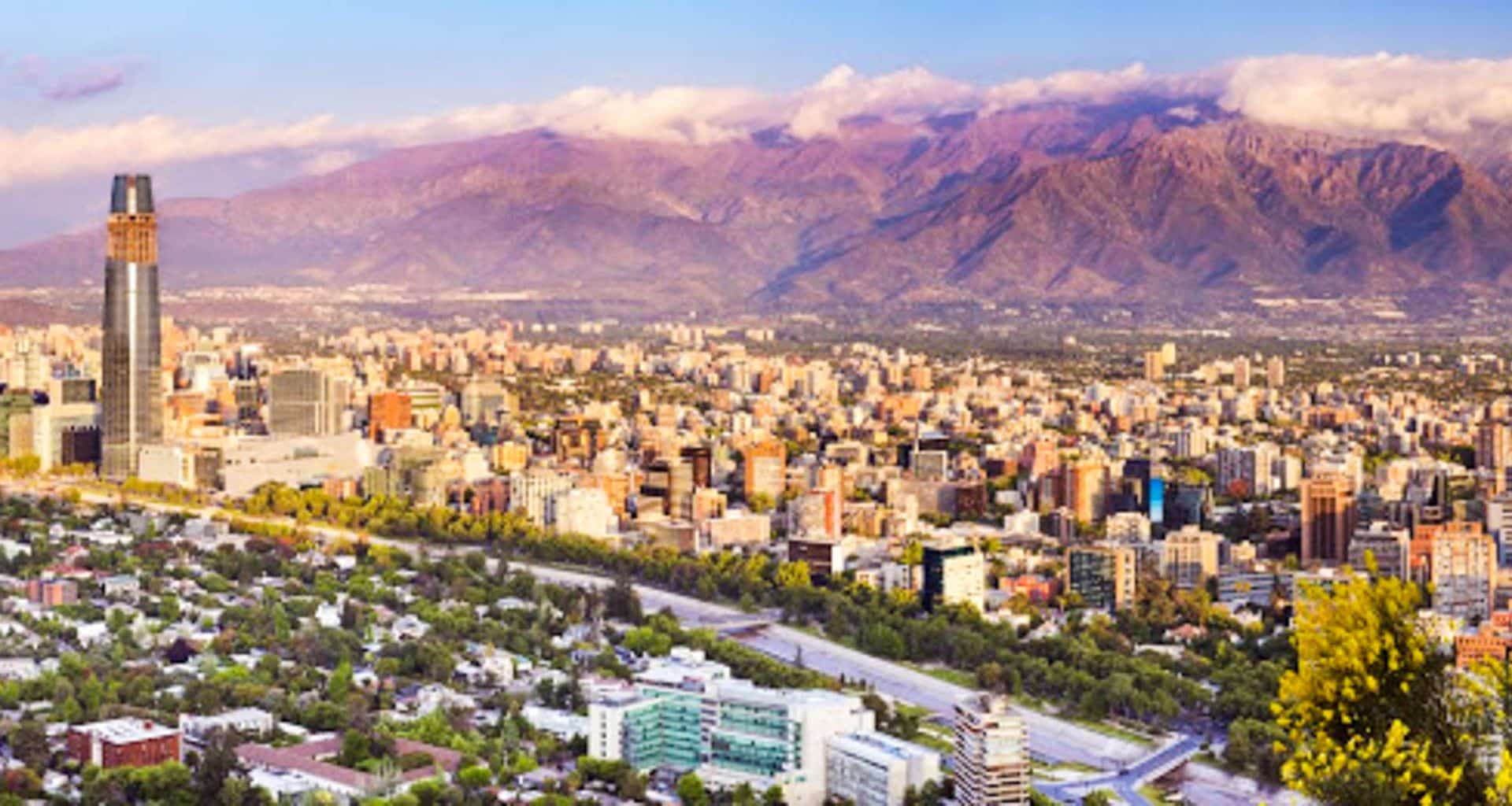 Aerial view of Santiago