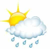Sun with rain