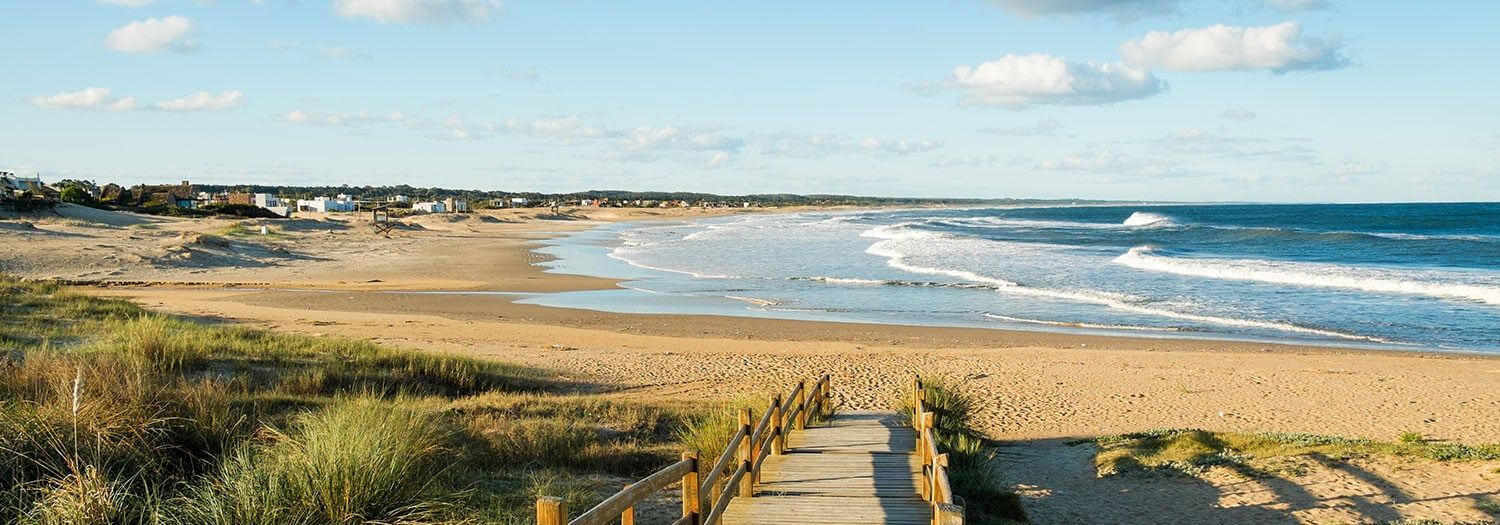 beautiful path to La Pedra beach in Uruguay during Summer